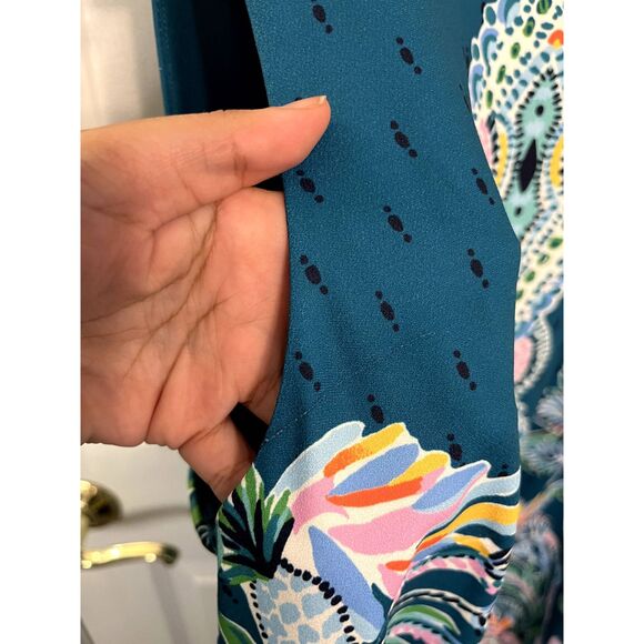Lilly Pulitzer Brandi Valencia Teal Rain Florist Shift Dress Size 14 - NWT - Picture 6 of 9